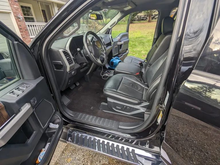 Clean truck interior after full detail